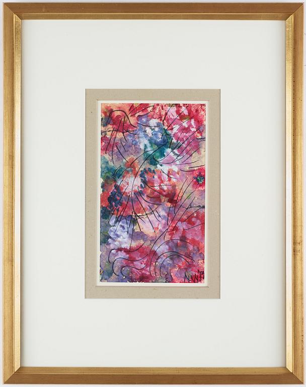 NELL WALDEN, mixed media on paper, signed and dated -73.