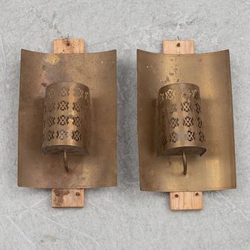 Wall lamps, a pair, mid-20th century.