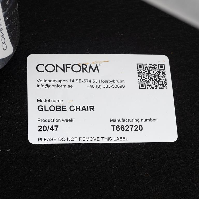 Jahn Aaamod, fåtölj med fotpall, Globe, Conform.