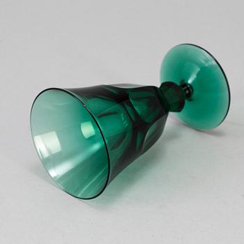 VINGLAS, 9 st "Bergh", design Elis Bergh för Kosta, 1900-talets mitt/andra hälft.