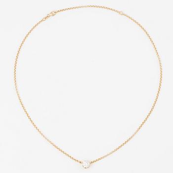 Hängsmycke 18K guld med en rund briljantslipad diamant.