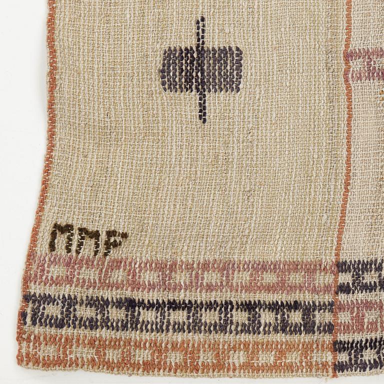 Märta Måås-Fjetterström, A DRAPE, "Gul våd", flat weave, ca 213 x 113-114,5 cm, signed MMF.