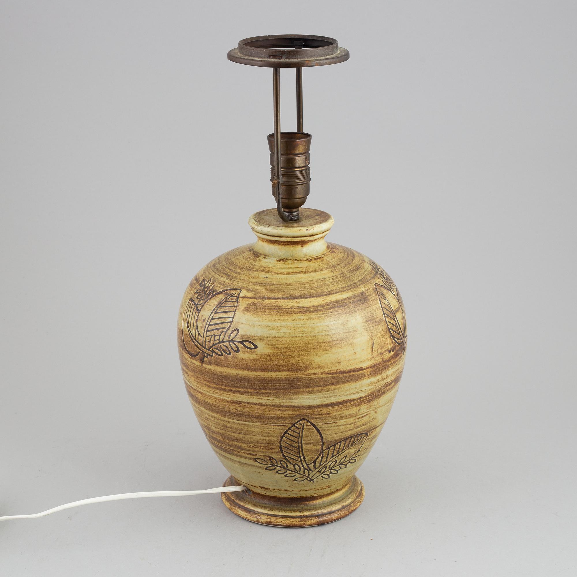 Gertrud Lönegren, a stoneware table light, Rörstrand, 1930's/1940's.