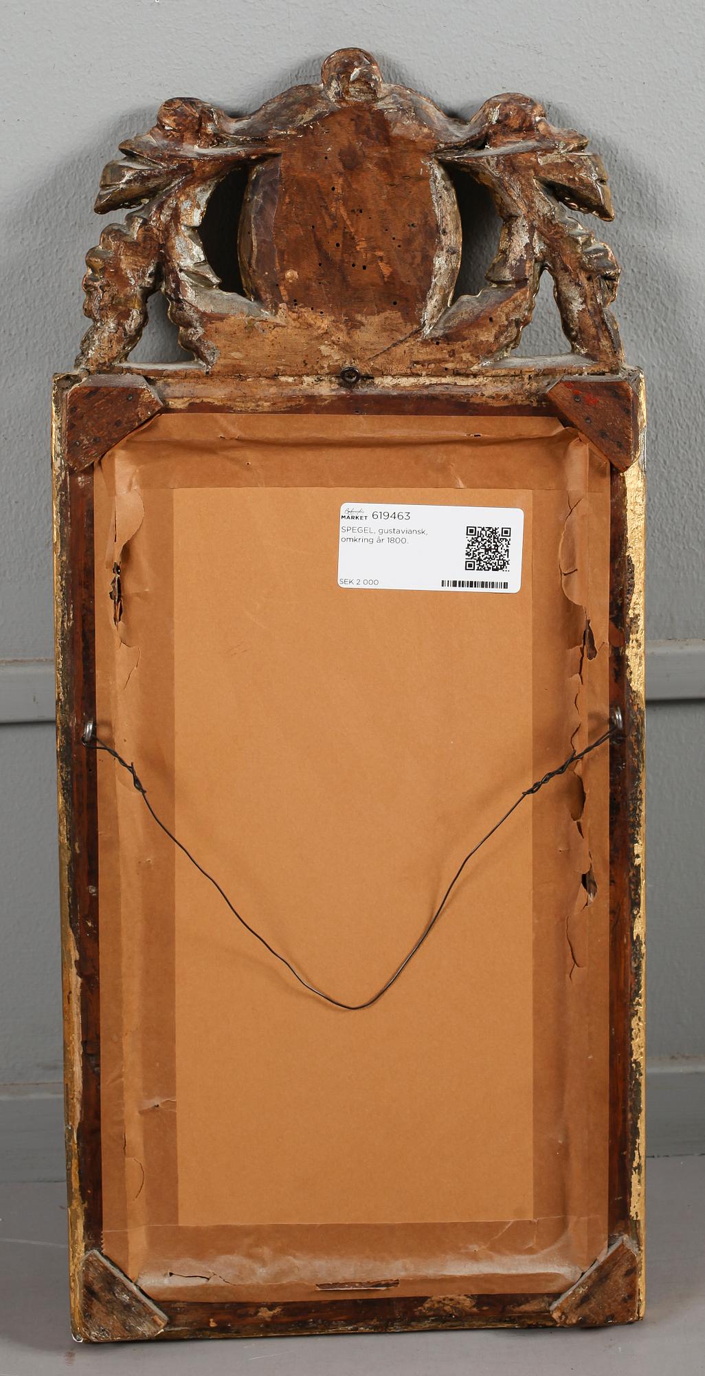 SPEGEL, gustaviansk, omkring år 1800.