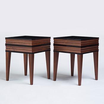 Attila Suta, a pair of side tables, executed in his own studio, Stockholm 2018.