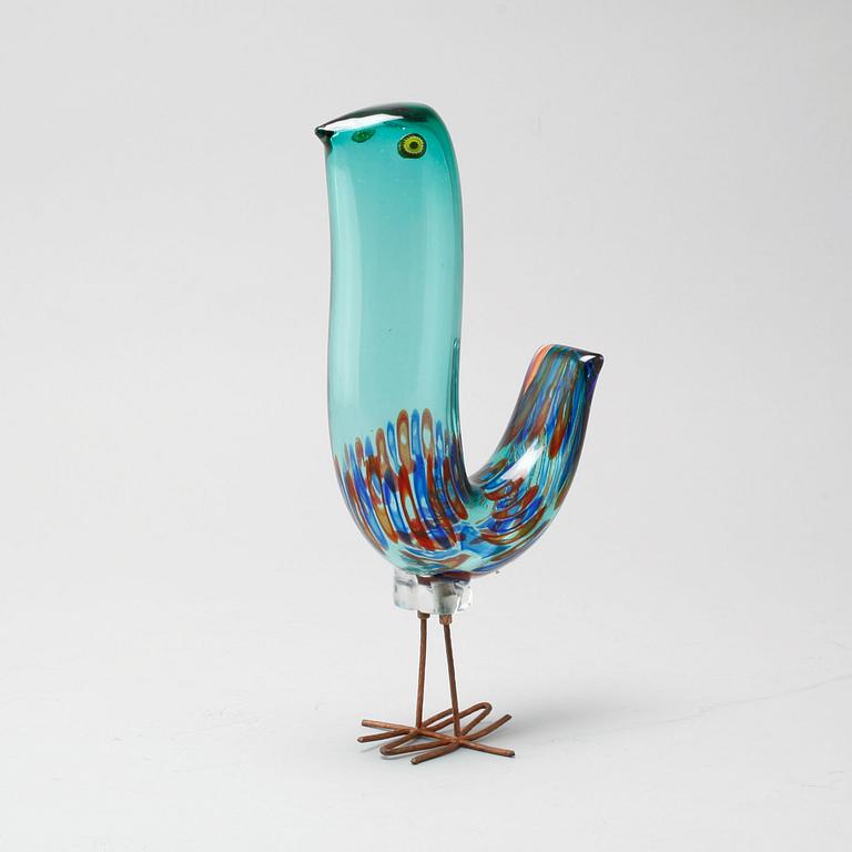 ALESSANDRO PIANON, glass bird, "Pulcino", Vistosi, Italy, 1960s.