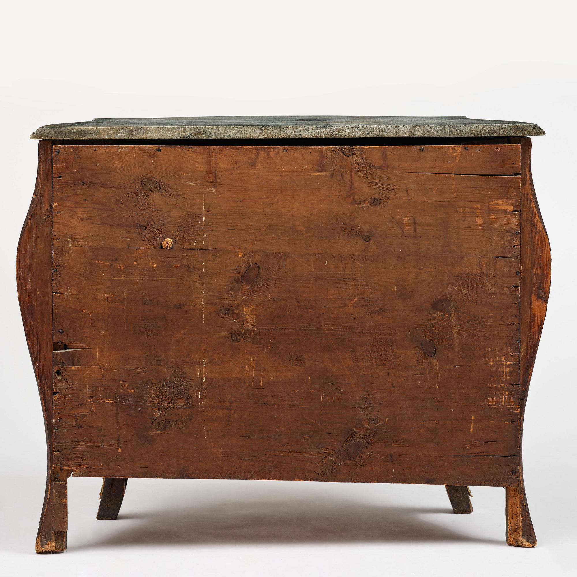 A rococo parquetry commode attributed to C. Tietze (master in Stockholm 1764-91).