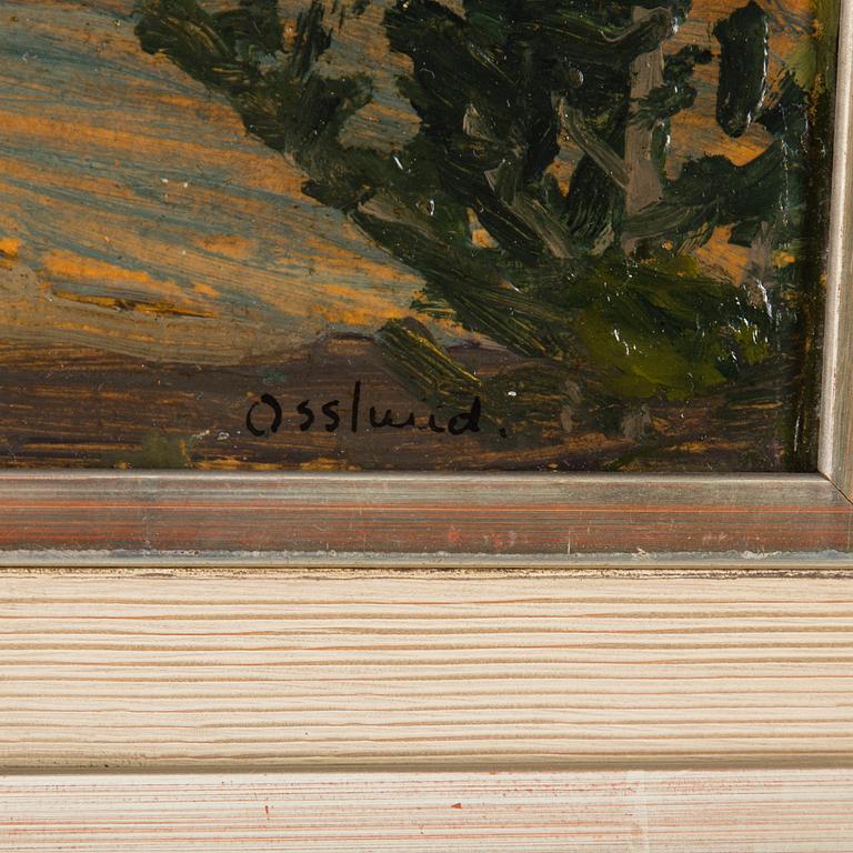 HELMER OSSLUND, oil on paper, signed.