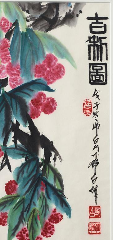 Painting by Deng Baiyuejin (1958-), 'A picture of freshness and fortune' (guxintu), signed and dated 2008.