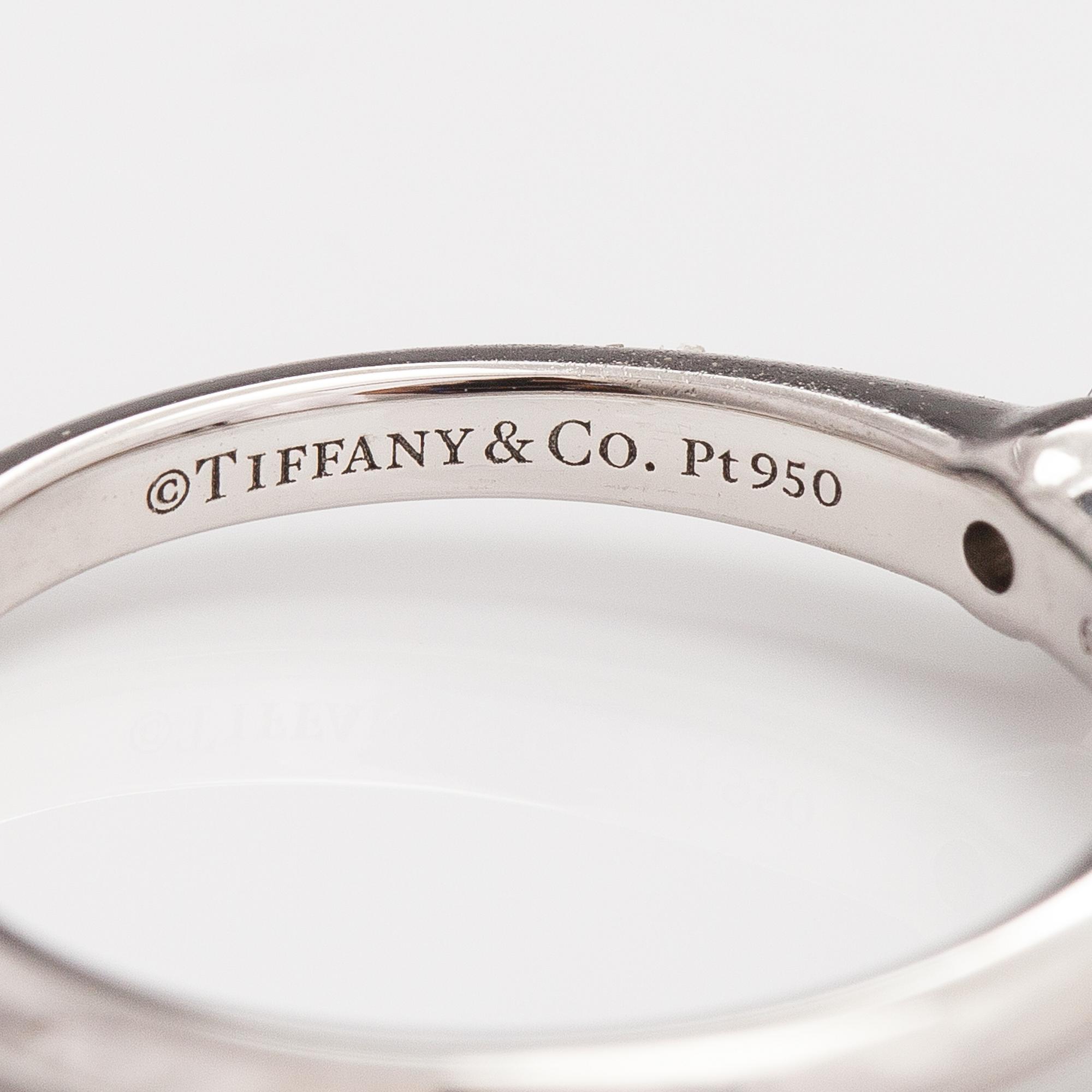 Tiffany & Co, Ring, platina, diamant ca 0.38 ct. Numrerad 66830322.