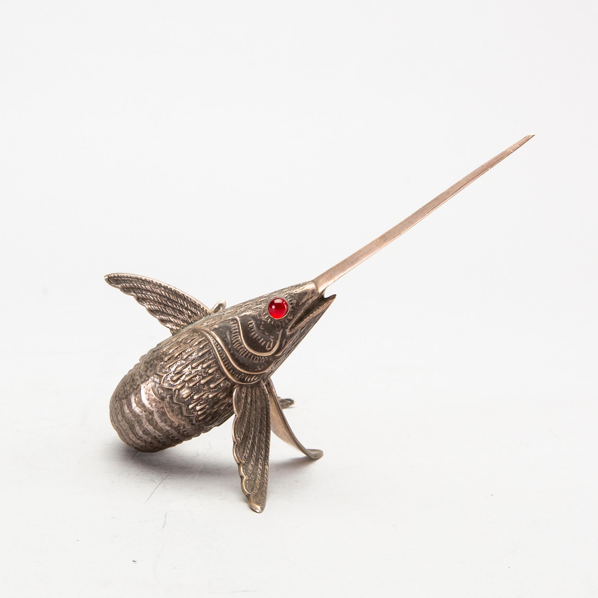 A mid 20th century Spanish silver sword fish.