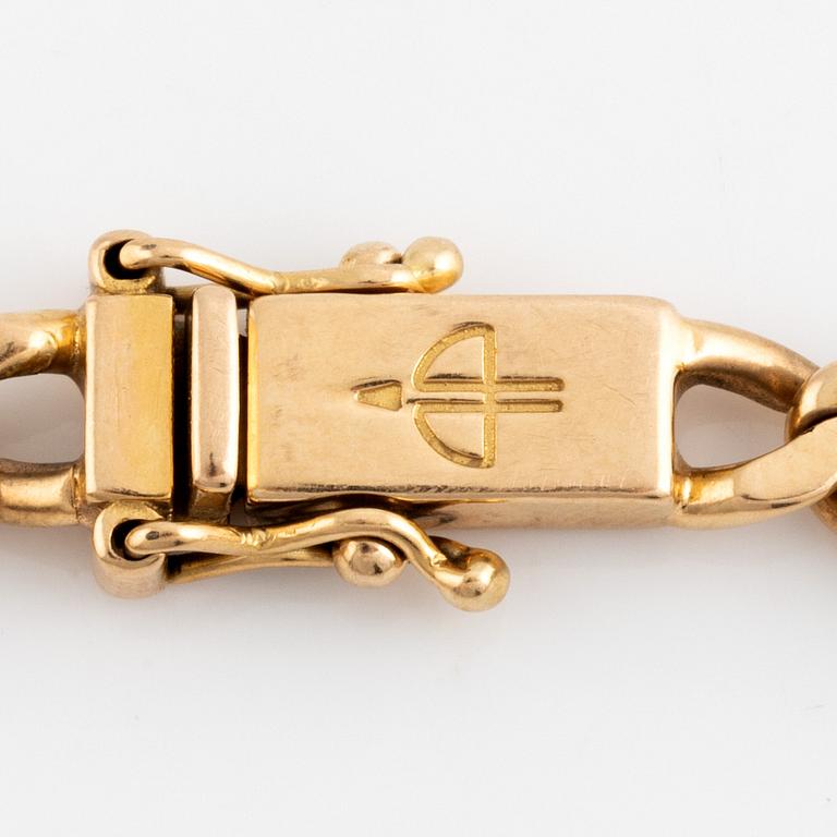 Armband, 18K guld pansarlänk med briljantslipade diamanter och safirer, Balestra.