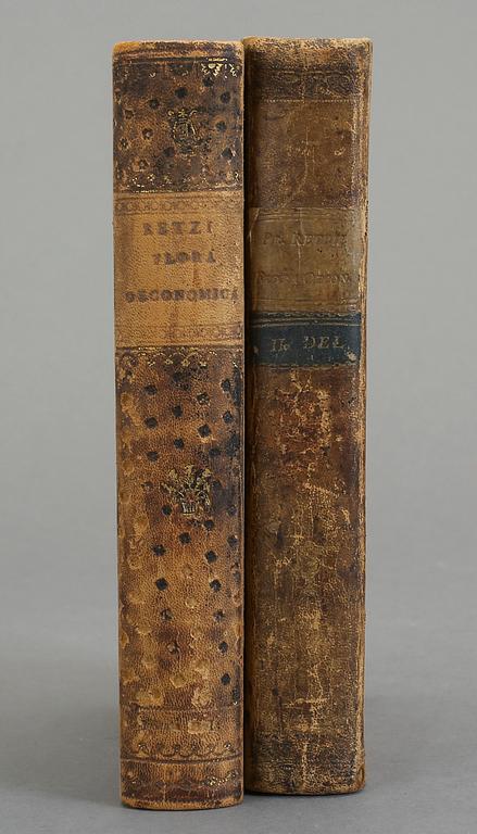 ANDERS JAHAN RETZIUS, 2 vol, Flora Oeconomica Sveciae eller Swenska Wäxters..., Lund 1806.