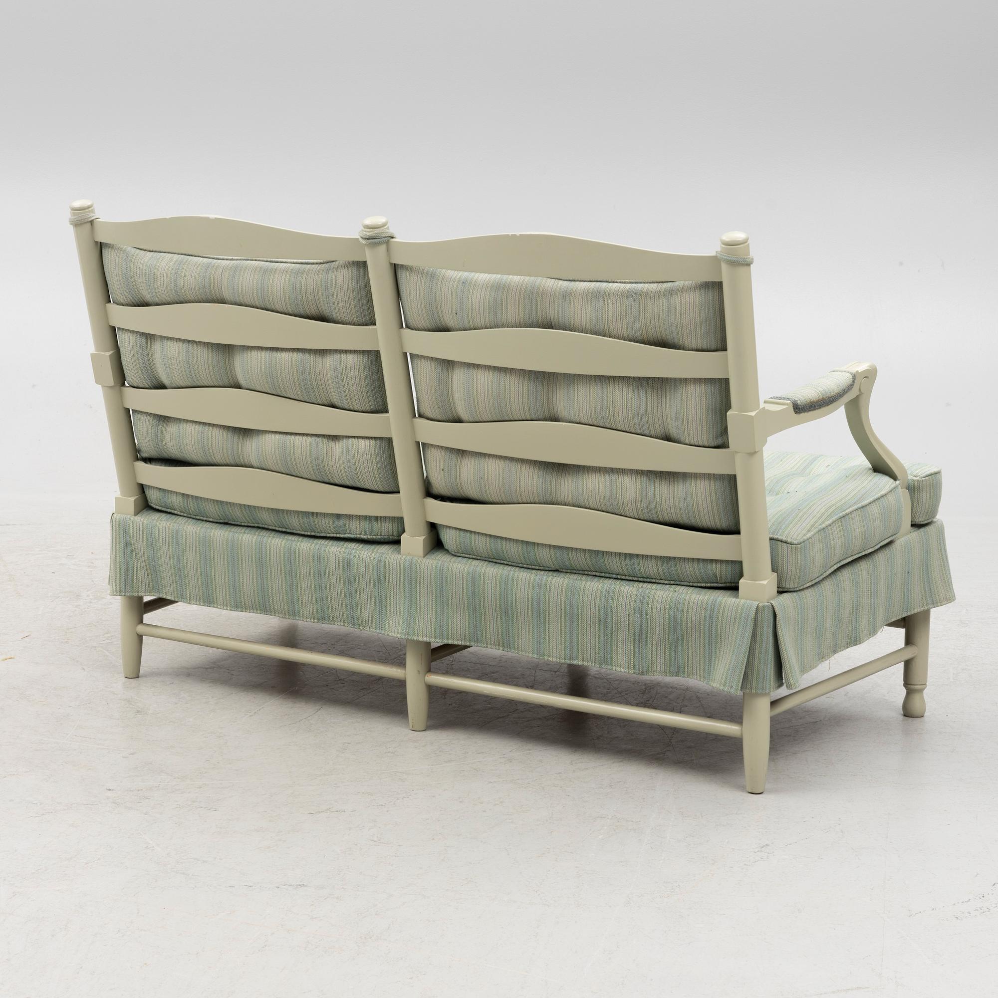 A sofa and armchair, of so called model "Gripsholms", Sweden, late 20th century.
