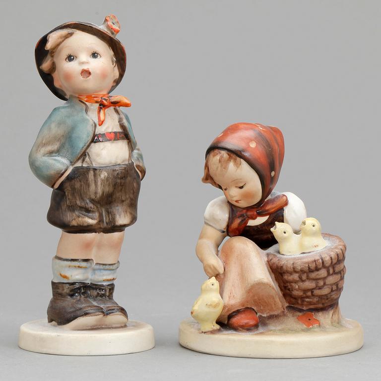 FIGURINER, 2 st, porslin, MJ Hummel, Goebel, 1900-tal.