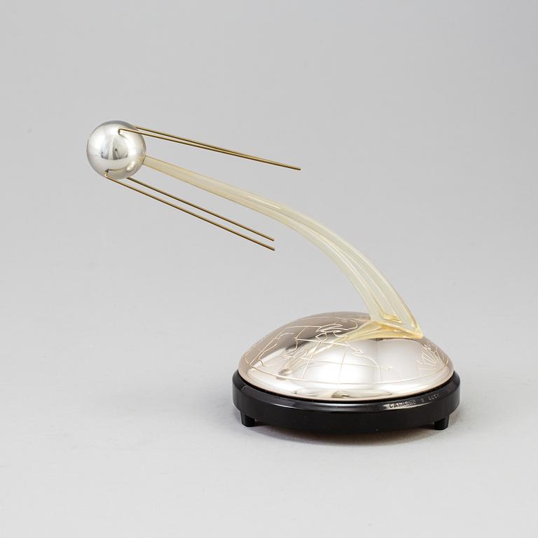 Three USSR Desk Rocket Satellite Models of  "Vostok 1" (Yuri Gagarin 1961) and "Sputnik 1", 1957.