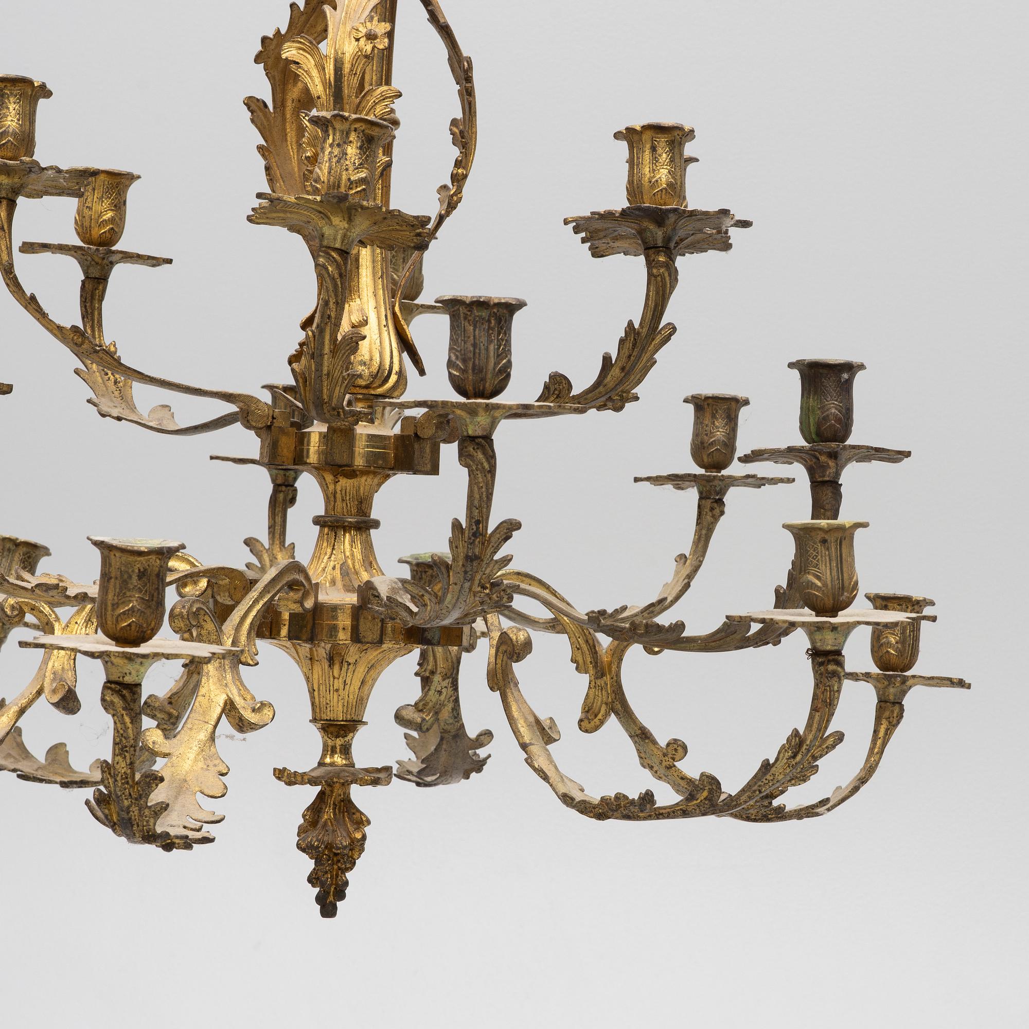 Ljuskrona, rokokostil, 1800-talets andra häkft.