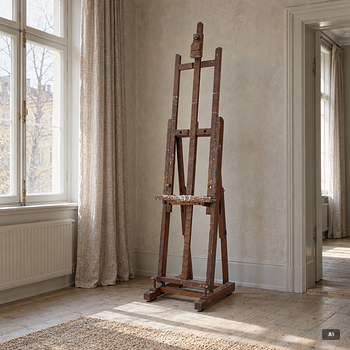 A studio easel, Wilhelm Becker AB, Stockholm, circa 1900.