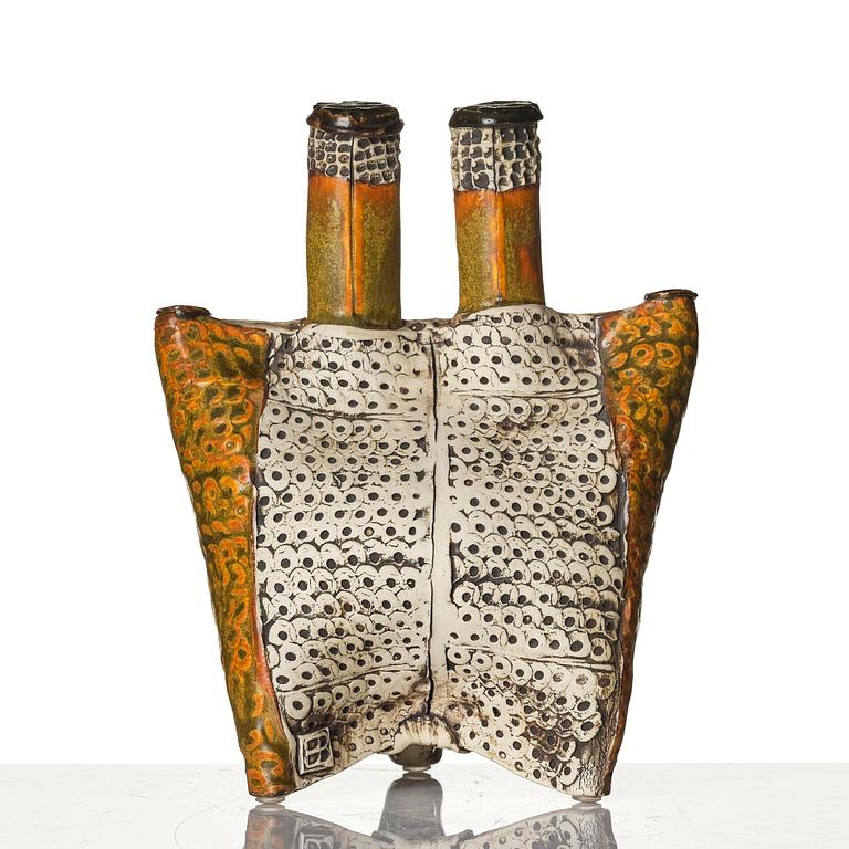 Bengt Berglund, astoneware sculpture of a figure with two heads, Gustavsberg, 1960s.
