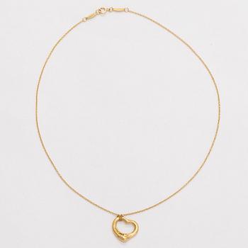Tiffany & Co, Elsa Peretti, halsband, "Open Heart", 18K guld och gula diamanter.