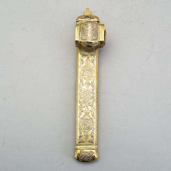 A late 19th century Ottoman brass writing utensil.