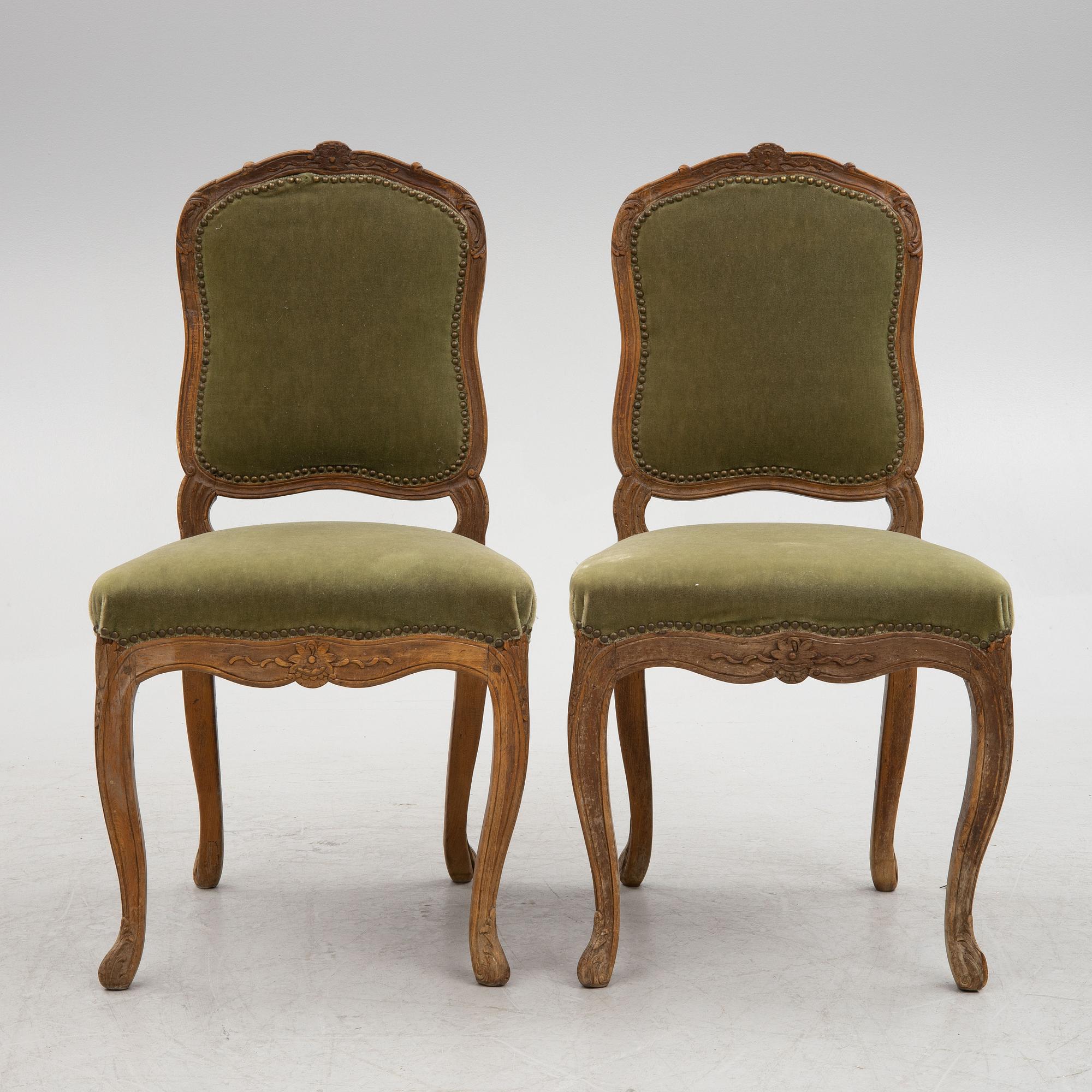 A pair of Rococo chairs, second half of the 18th century.