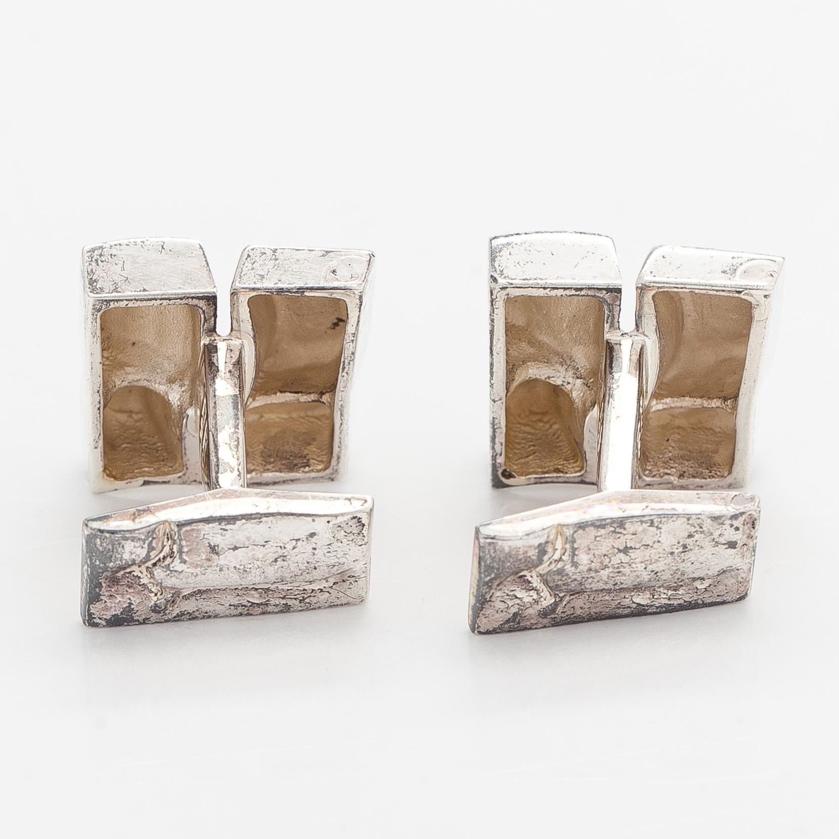 Björn Weckström, manschettknappar, "Polaris", silver, Lapponia 1978.