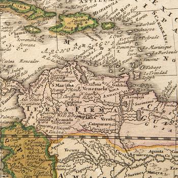 Johann Baptist Homann, "Totius Americae Septentrionalis et Meridionalis Novisima Representatio".