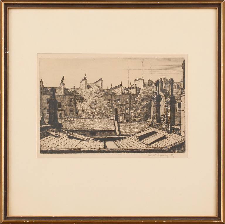 HARALD SALLBERG, 3 st, etsningar, signerade och daterade.