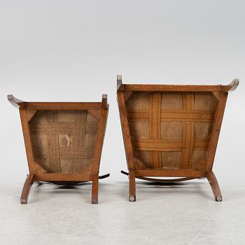 Sofa, 2 armchairs, 2 chairs, drop-leaf table Karl Johan, different models, 19th century.