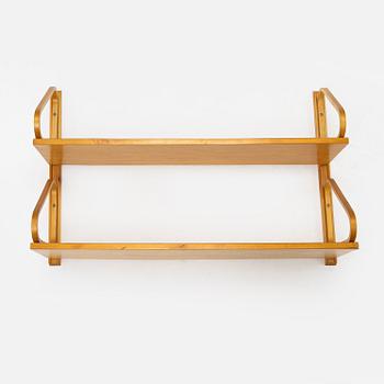 Alvar Aalto, a model 112B-2 birch wall shelf, Svenska Artek, Aalto Design, Hedemora, 1945-56.