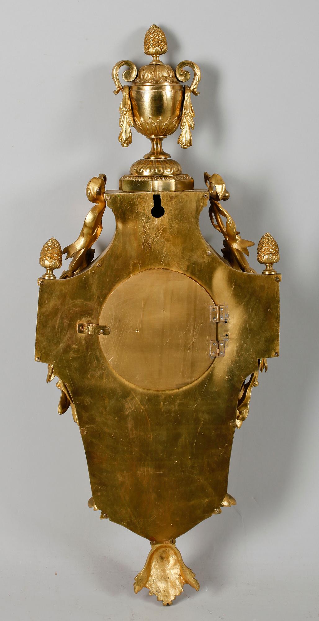 VÄGGPENDYL, förgylld mässing, Frankrike, 1800-tal.