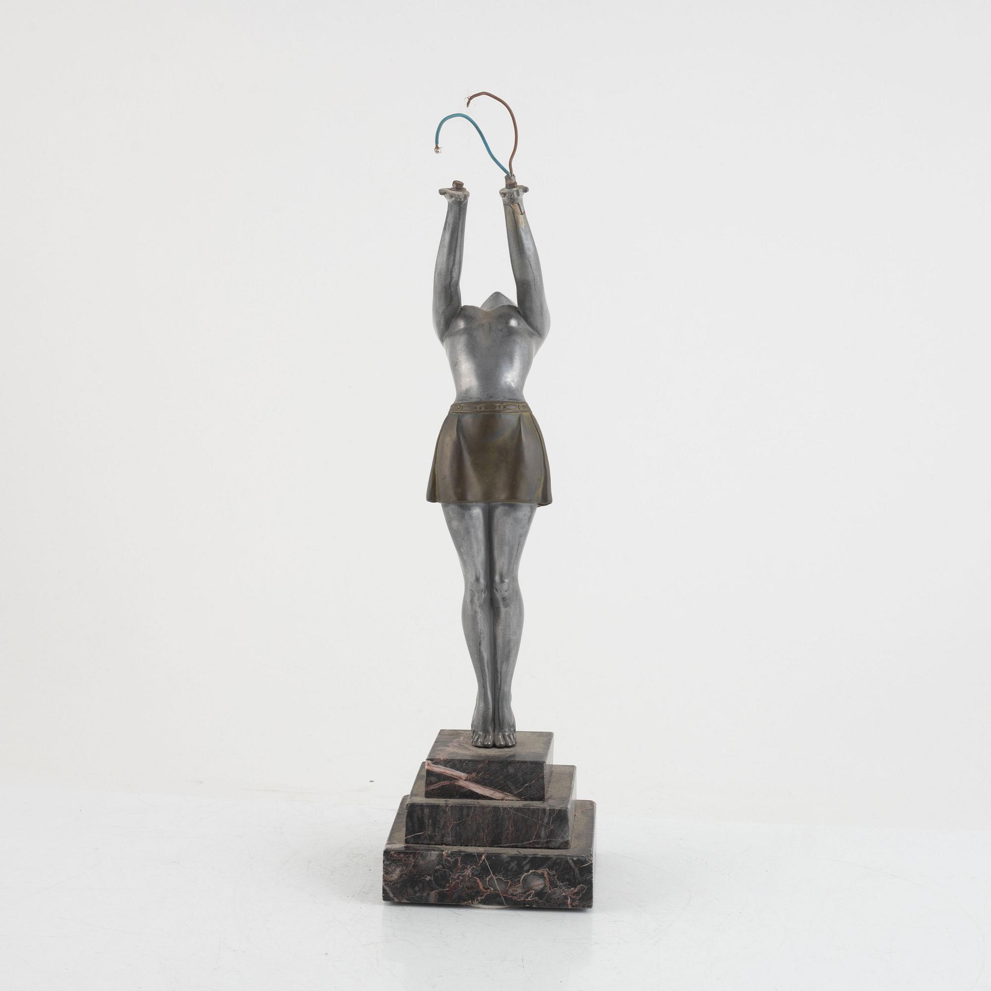 An Art Deco style lamp base, possibly France, 20th Century.