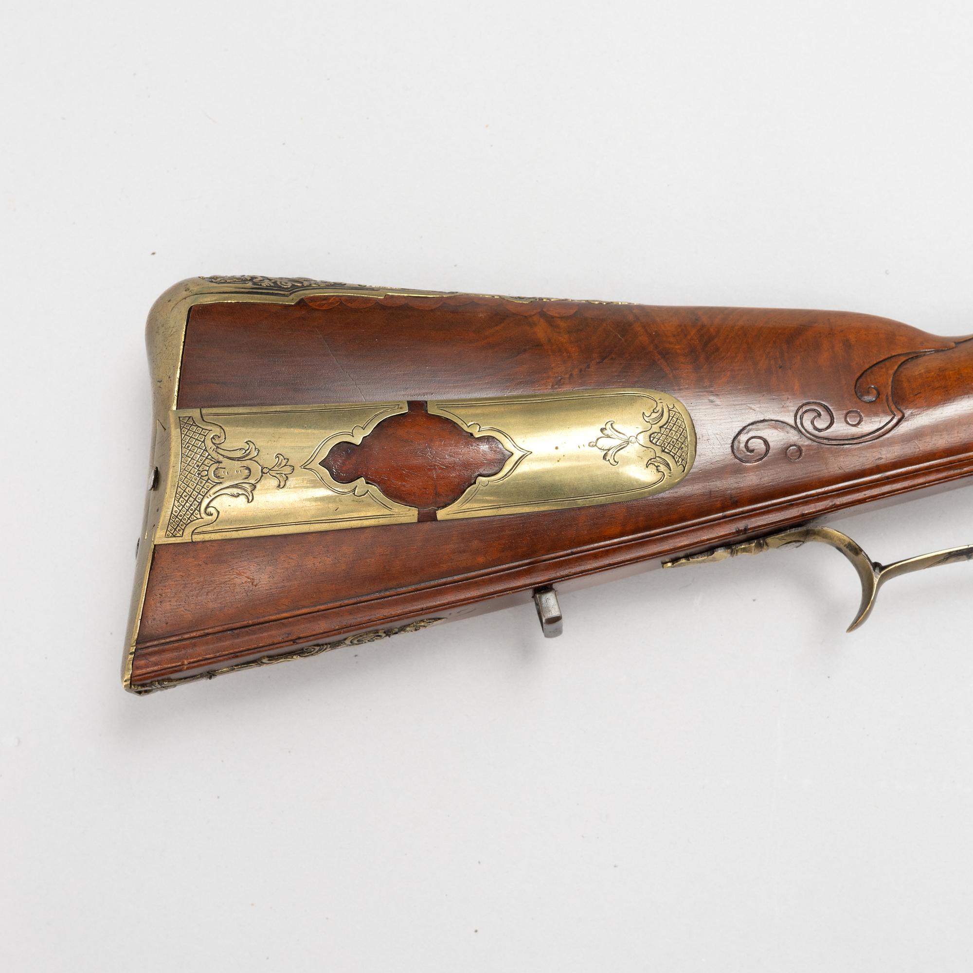 Flintlåsstudsare, signerad Caspar Lotz, Teinitz (Prag omkring år 1800).