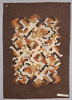 MATTA, rölakan, Erik Lundberg, Vävaregården, 1960-/70-tal, monogrammärkt. 237 x 167 cm.