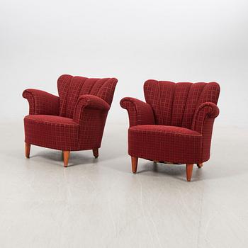 Armchairs, a pair, Swedish modern, 1940s.