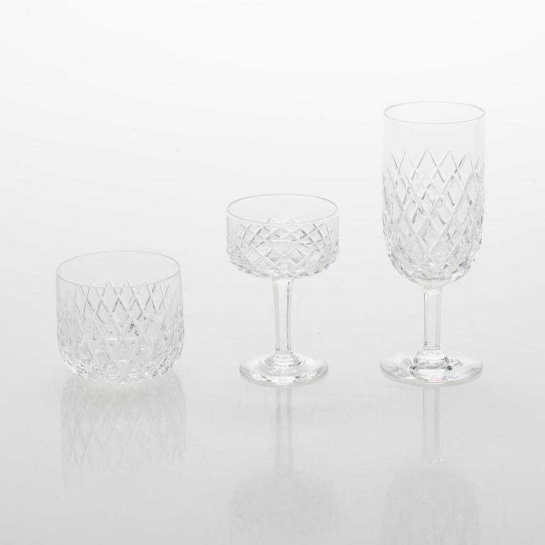 Ingeborg Lundin, glasservis, 18 delar, "Elisabeth", Orrefors, signerade OF.