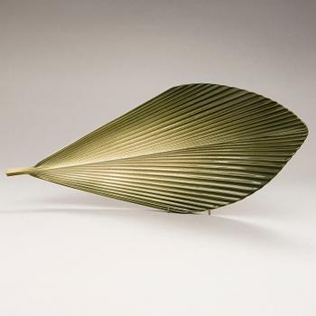 INKERI LEIVO, A ceramic "Gardena" leaf platter, Pro Arabia Art, Finland. Design 2002.