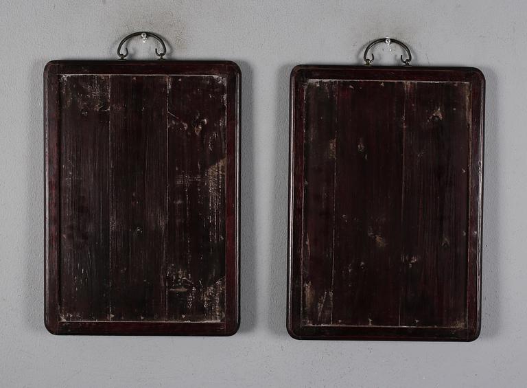 VÄGGPANELER, 4 st, porslin, Kina, 1900-tal.