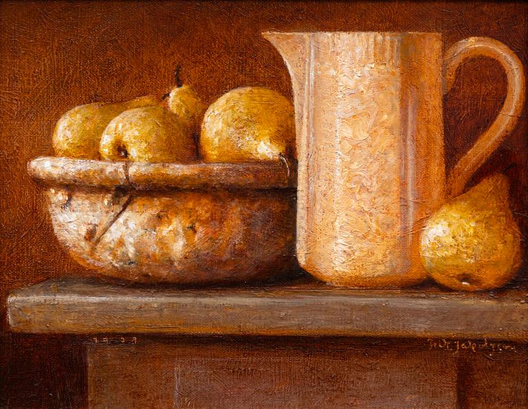Fritz Jakobsson, Still Life with a Jug and Fruit Bowl.