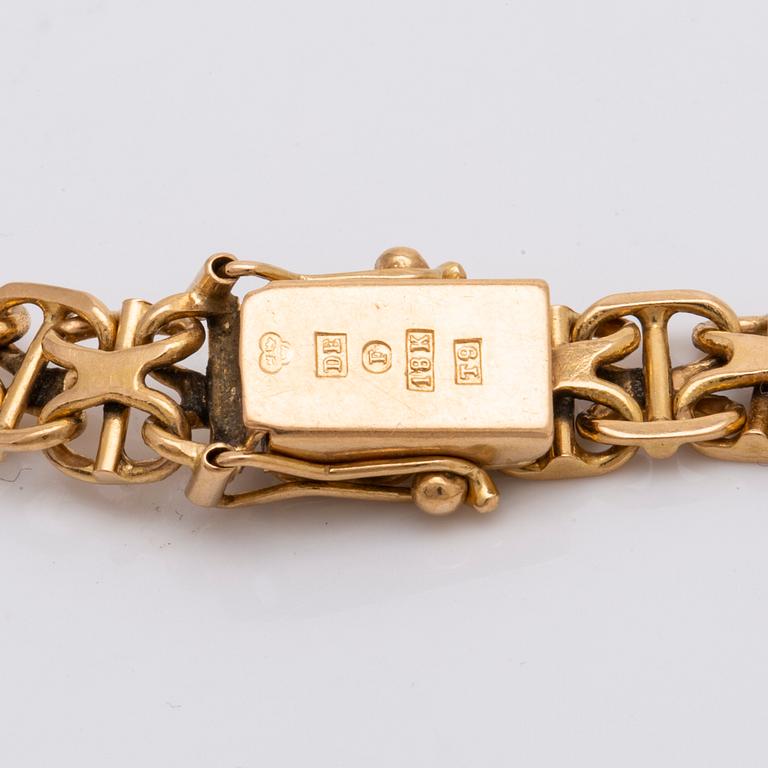 Goldbracelet 18K, 15,0 g, approx 20 x 0,5 cm.