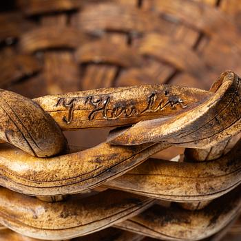 Ingrid Herrlin, korg med gröna äpplen, stengods.