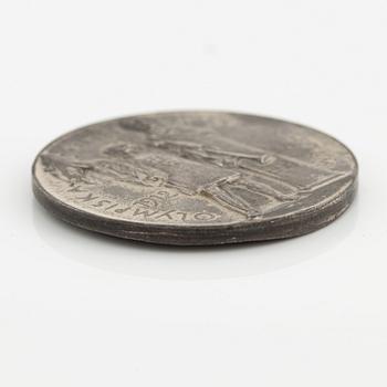 An olympic silver medal from the 1912 Summer Olympics in Stockholm, Sweden.