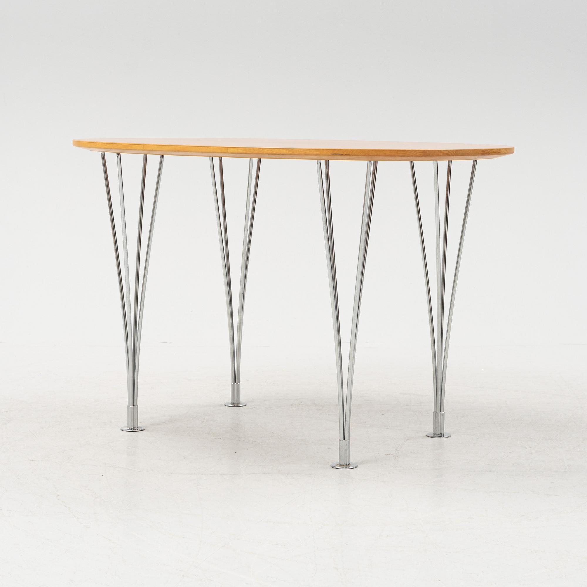 Bruno Mathsson & Piet Hein, a cherry tree 'Superellips' table, Bruno Mathsson International AB, Värnamo, 2003.