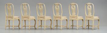 Six Swedish 1770's chairs.