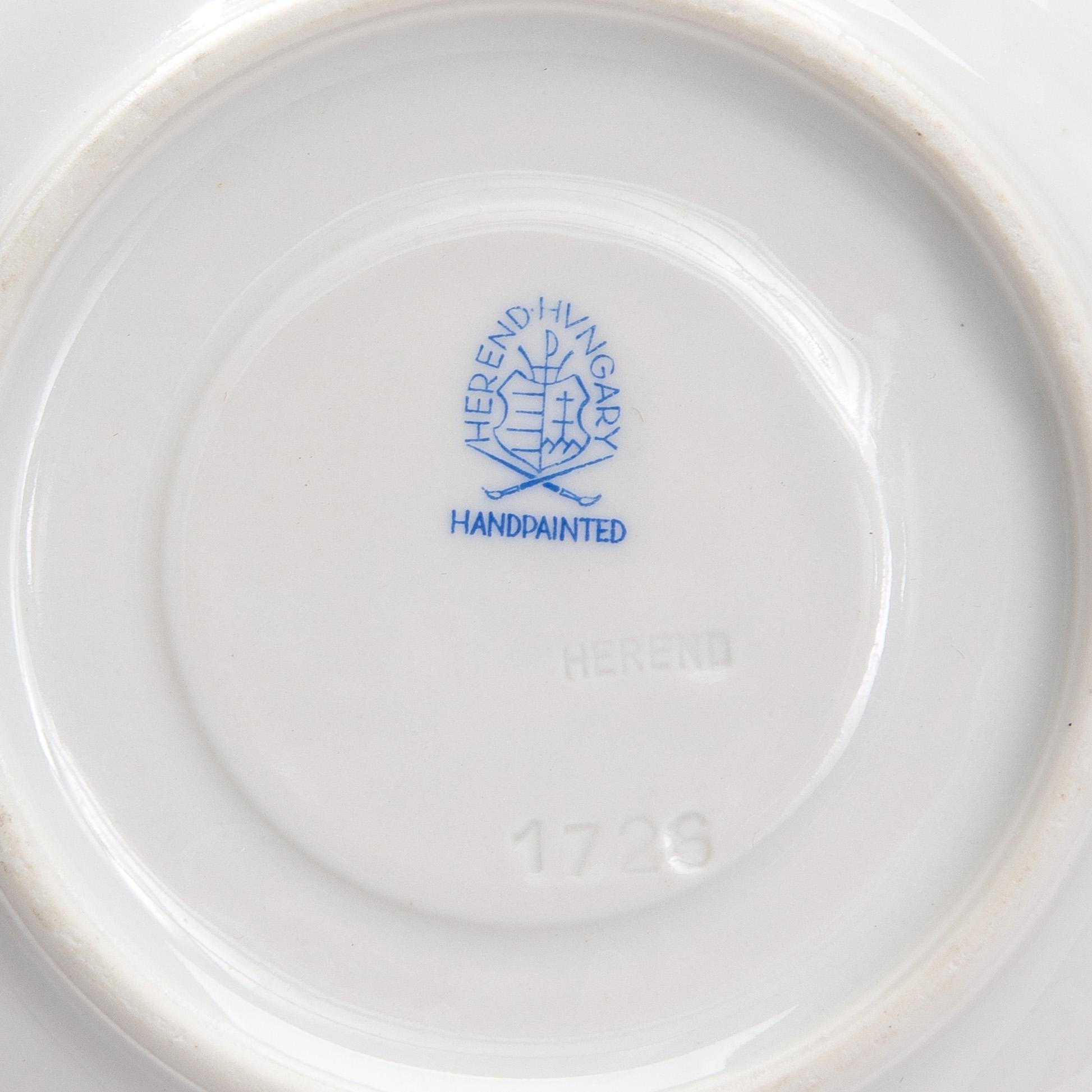 KAFFESERVIS, 24 delar, porslin, Herend, Ungern 1900-talets senare hälft.