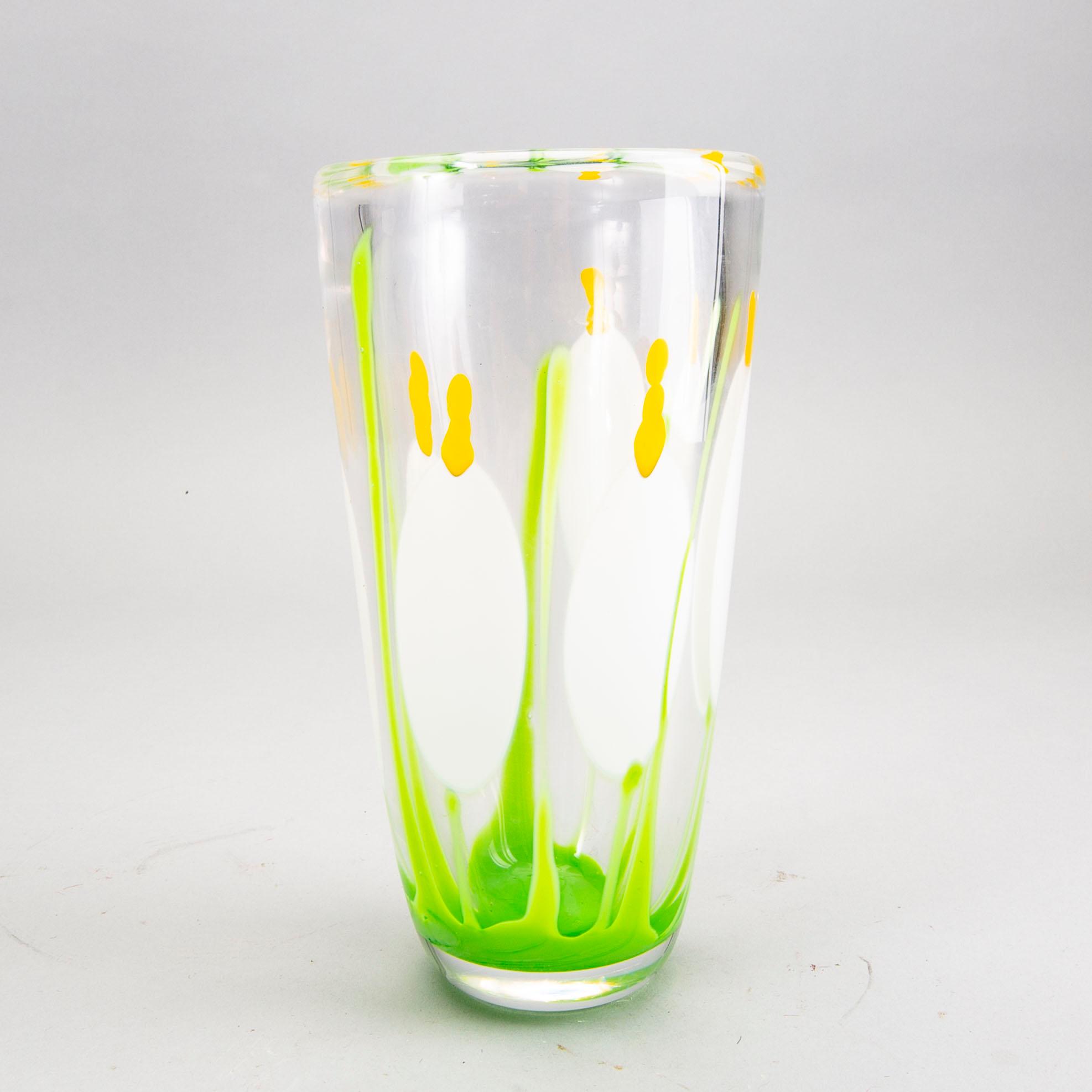 Elna Melusine Jolom, a signed and dated glass vase 2014.