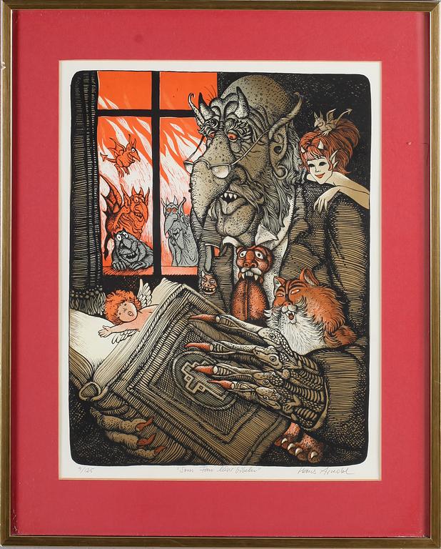 HANS ARNOLD, färglitografi, signerad, numrerad 9/125.