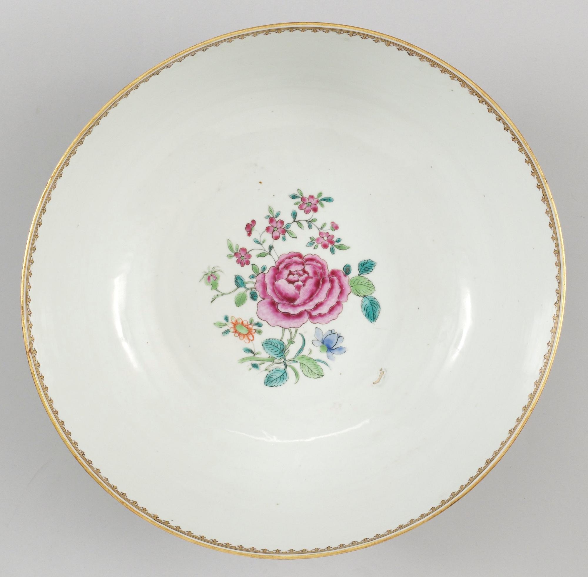 BÅLSKÅL, kompaniporslin. Qing dynastin, Qianlong (1736-95).