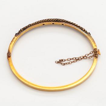 Bracelet, 8/8 cut diamonds, 15K gold, late 19th century.